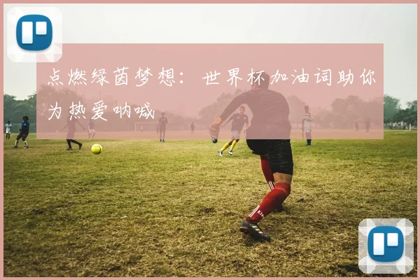 点燃绿茵梦想：世界杯加油词助你为热爱呐喊